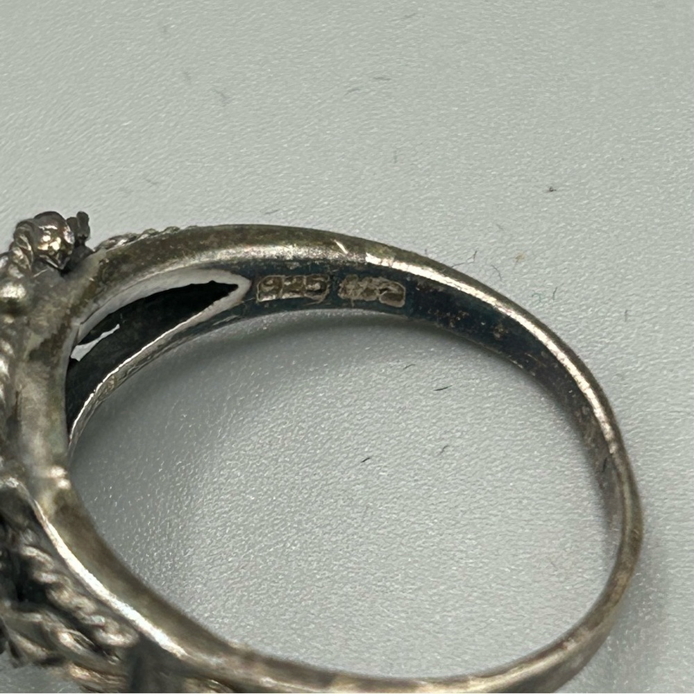 Vintage 925 Sterling Silver Turquoise Filigree Ring | Size 7 Boho - Picture 12 of 13